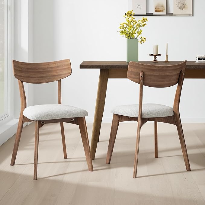 Christopher Knight Home Upholstered Wood Dining Chair,Stylish Designed Dining Room Chair for Living Room (Set of 2),Light Beige