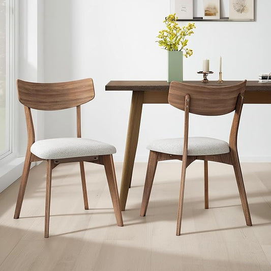 Christopher Knight Home Upholstered Wood Dining Chair,Stylish Designed Dining Room Chair for Living Room (Set of 2),Light Beige