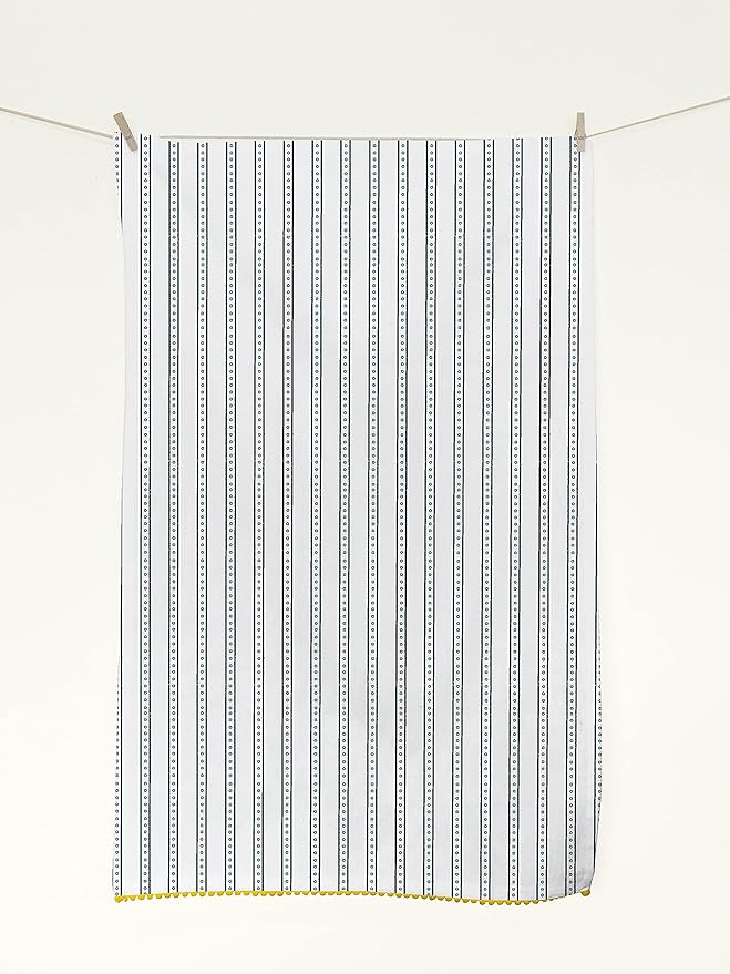 TARAN LIVING Printed Kitchen Dish Bar Tea Towels Cotton with Trims Hand Towel Gift for Mothers Day Cotton Dish Towel Sets Gift for Mom - White & Blue, Set of 4-18x28 inches