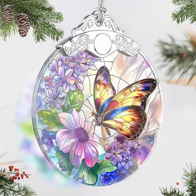Butterfly Christmas Ornament, Hanging Ornaments for Christmas Tree Decorations, Xmas Gift for Butterfly Lovers