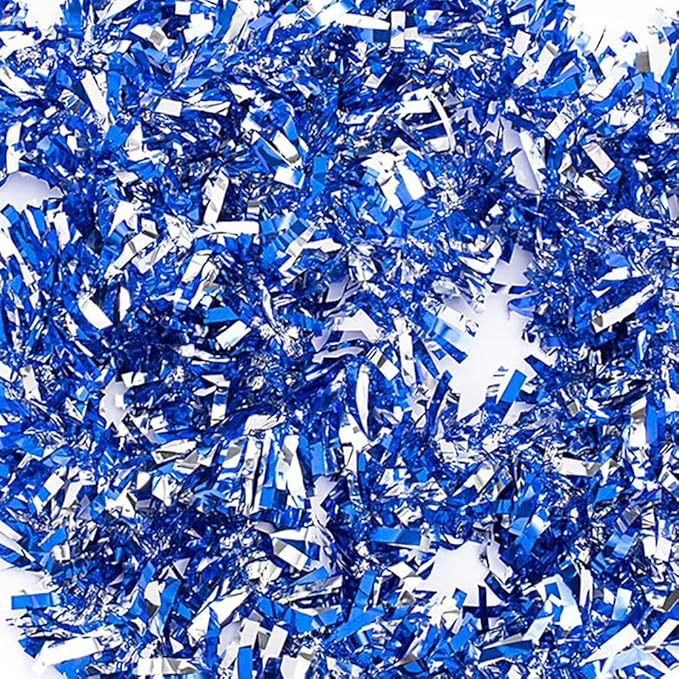 Anderson's Metallic Blue & Silver Tinsel Twist Garland, 25ft Holiday Decoration, Christmas Tree Trim, Parade Float Decor, Party Supplies, Halloween, Graduation, Indoor Outdoor Event Garland