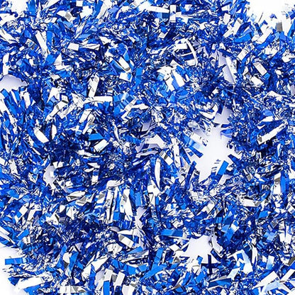 Anderson's Metallic Blue & Silver Tinsel Twist Garland, 25ft Holiday Decoration, Christmas Tree Trim, Parade Float Decor, Party Supplies, Halloween, Graduation, Indoor Outdoor Event Garland