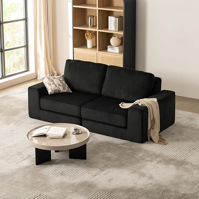 80.31‘’ Boneless Couch Cloud Modular Sectional Couches for Living Room, Modern Oversize Sofa with Deep Seat, Modular Loveseat Sofa, No Assembly Required