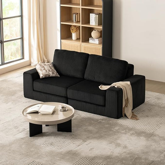 80.31‘’ Boneless Couch Cloud Modular Sectional Couches for Living Room, Modern Oversize Sofa with Deep Seat, Modular Loveseat Sofa, No Assembly Required