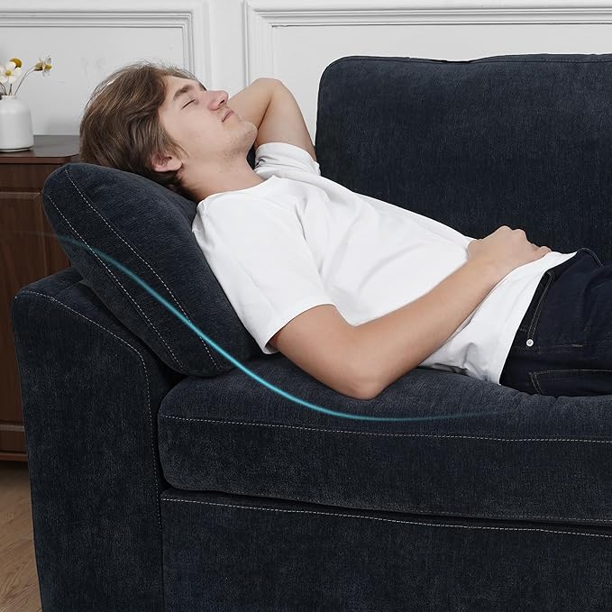 EASE MOOSE Oversized Modular Sectional Sofa with Ottoman, Modern Luxury Wide Deep Modular Couch, U Shaped Couch for Big Spaces Living Room,Blue