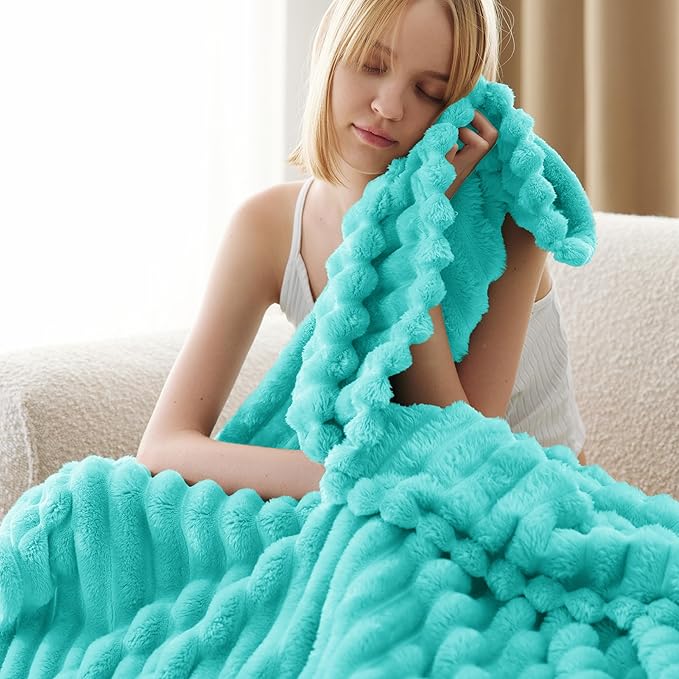 Bedsure GentleSoft Blue Twin XL Blanket for Bed - Cozy Soft Blankets for Women, Cute Small Fleece Throws for Girls, Birthday Gifts for Women Decor Gifts for Mom, Blue Fog, 66x90 Inches