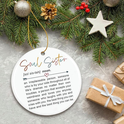 ZAGKOO Soul Sister Christmas Ornament 2025 - Soul Sister Gifts for Women, Best Friend Christmas Ornament, Friendship Gift for Bestie, BFF, Close Friend - Xmas Decoration Ceramic Ornaments 2025