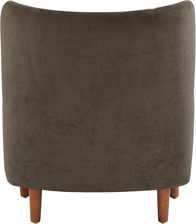 Christopher Knight Home Dolly Mid-Century Modern Velvet Upholstered Wingback Club Chair, Living Room Lounge Chair for Relaxation, Reading Armchair, Solid Wood Living Room Accent Chair, Dark Brown