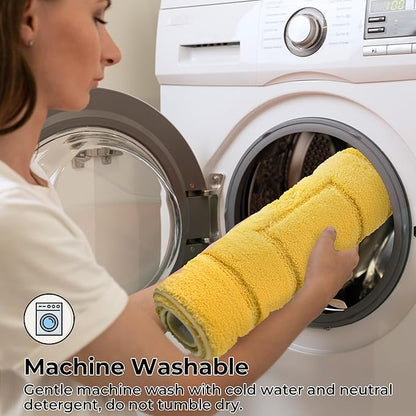 GRANNY SAYS Bathroom Rug Mat, 48" x 24" Non-Slip, Super Soft and Water Absorbent, Microfiber Bath Rug, Machine Washable, Large Bathroom Rug for Floor, Yellow
