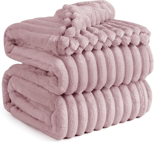 Bedsure GentleSoft Pink Fleece Blanket for - Cozy Soft Blankets for Women, Cute Small Throws for Girls, 108x90 Inches