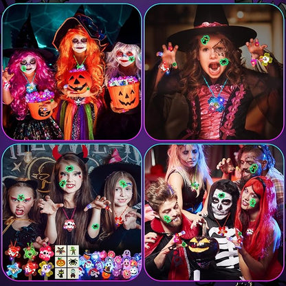 Halloween Party Favors for Kids, 100 Pack Glow in the Dark Toys Halloween Toys Bulk for Halloween Party School Classroom Prizes Goodie Bags Trick or Treats Gifts