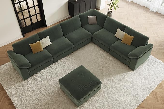 EASE MOOSE Oversized Sectional Modular Sofa,Large U Shape Sectional Couch Wide Deep Seat Modular Cloud Couch,Removable Cover