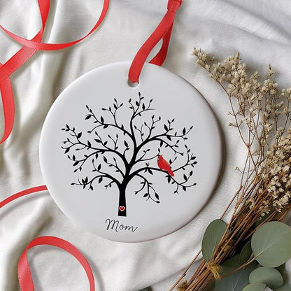 in Loving Memory Ornament - Cardinal Memorial Christmas Ornament - Remembrance Tree of Life Ornament - Sympathy Gifts for Loss of Mom - in Memory of Mom