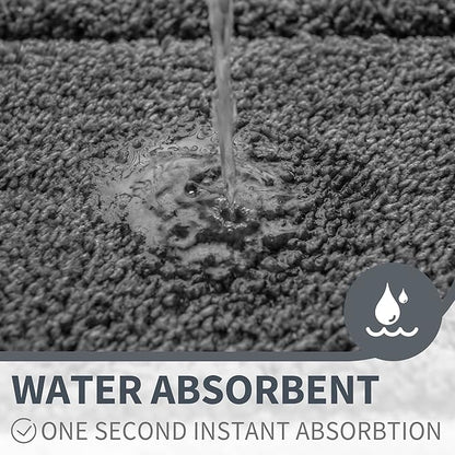 GRANNY SAYS Gray Bathroom Rugs Non Slip, Large Bath Mats for Bathroom, Super Soft and Water Absorbent, Microfiber Washable Bath Rugs for Floor, Tub and Shower, 36" x 24", Dark Gray