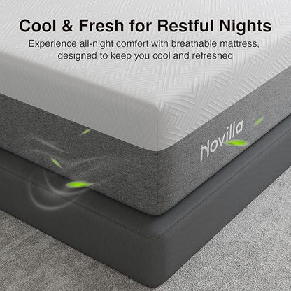 Novilla Mattress Full Size, 14 Inch Gel Memory Foam Mattress Full in a Box for Suppotive, Pressure Relieving & Plush Comfort, Bliss