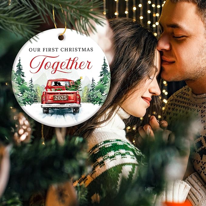 ZAGKOO Christmas Couples Gifts - First Christmas Together Ornament 2025 for Him Her, Boyfriend Girlfriend, Married Couple - First Xmas Ornament - Better Together Unique Wedding Gift Ideas