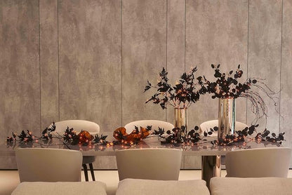 LITBLOOM Halloween Tree Branches with Lights 43IN 180 Orange and Warm White Fairy Lights, Lighted Black Weeping Willow Branches with Bats Dimmer and Timer for Home Fall Halloween Decoration