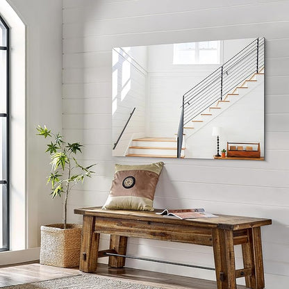 KOCUUY Frameless Mirror, 30"x40" Bathroom Mirror for Over Sink, Unframed Vanity Mirror, Large Rectangle Mirror for Wall, Upgraded Shatterproof, Wall Mirror for Bathroom, Bedroom, Living Room, Entryway