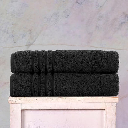 Hawmam Linen Jumbo Large Bath Sheets Towels 2 Pack Soft and Absorbent, Premium Quality 100% Cotton Towels Black