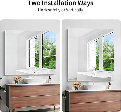 KOCUUY Large Frameless Mirror,36x40 Inch Rectangle Bathroom Vanity Mirror for Over Sink, Upgraded Shatterproof Unframed Design for Bedroom, Living Room, Entryway