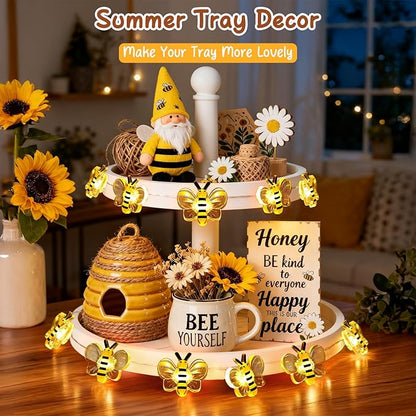 Coquimbo Bee Lights Room Decor, Christmas Gifts for Women Teen Girls Boys, 10ft 30 LED Cute Honey Bee String Fairy Lights Battery Operated, Bee Decorations for Bedroom Dorm Classroom Plants Wedding