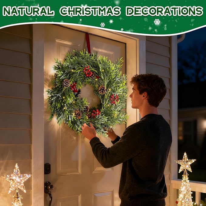 Bluesea 6FT Christmas Norfolk Pine Garland, Realistic Christmas Greenery Garland for Fireplace,Table, Stairs, Mantle, Window,Indoor Outdoor,Home,Holiday Decor（1 Pcs）