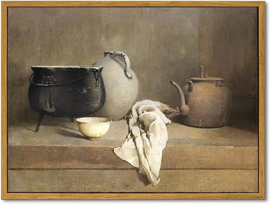 KBKBART Framed Vintage Wall Art, Farmhouse Kitchen Wall Art Prints Country Wall Decor, Vintage Rustic Kitchen Sign Canvas Painting, Kitchen Decor Canvas Wall Art for Dining Room, Bedroom, Living Room, Gallery, Vintage Wall Decor(12"x16")