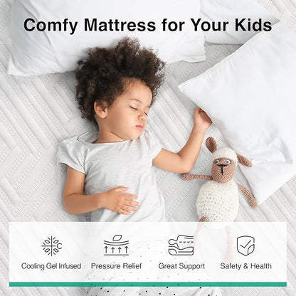 Novilla Twin XL Mattress, 6-Inch Gel Memory Foam Mattress for Cool Night Sleep & Pressure Relief，Medium Firm XL Twin Size in a Box, Bliss