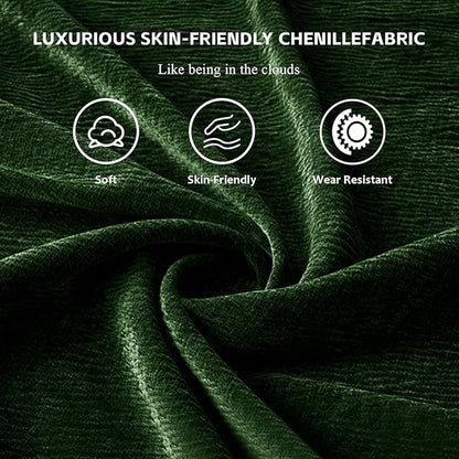 SoarFlash Chenille Sectional Sofa, Comfy L/U Shaped Modular Coush Sofa with Ottoman, Modern 4 Seat Couch Deep Seat Sofa Set for Living Room,Green