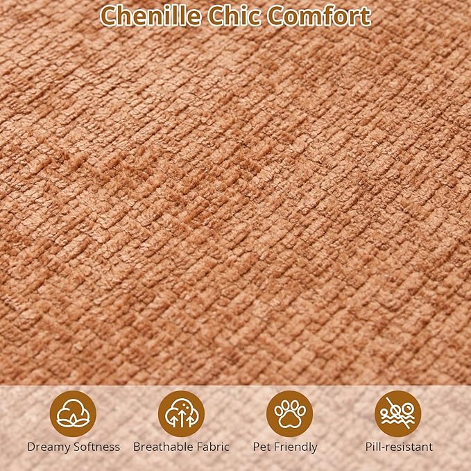 106” Curved Modular Sectional Sofa, Cloud Sectional Couch with Chaise/Deep Seat/Armrest/Chenille Fabric, No Assembly Required, Space-Saving, Boneless Compression Sleeper Sofa for Living Room