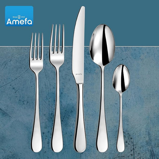 Amefa Venus 20-piece Premium 18/10 Stainless Steel Flatware Set, High Gloss Mirror Finish, Silverware Set Service for 4, Dishwasher Safe, Rust resistant Cutlery.