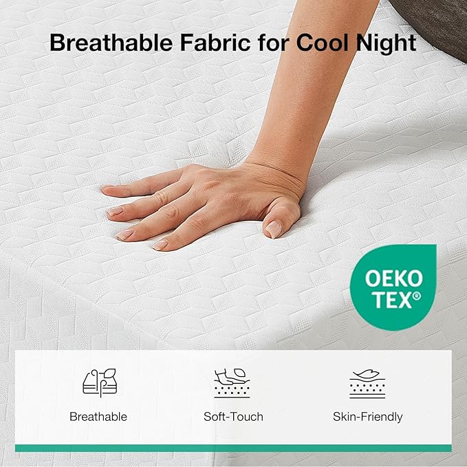 Novilla Queen Size Mattress, 10 Inch Memory Foam Mattress Queen for Pressure Relief & Comfort Sleep, Removable Washable Cover,CertiPUR-US Certified, Plush