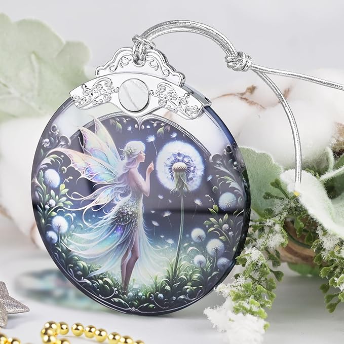 Christmas Ornament, 2025 Ornaments for Christmas Tree, Stained Glass Hanging Ornament, Holiday Ornaments, Unique Gift Idea - Fairy