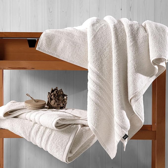 Hawmam Linen Jumbo Large Bath Sheets Towels 2 Pack Soft and Absorbent, Premium Quality 100% Cotton Towels Sea Salt