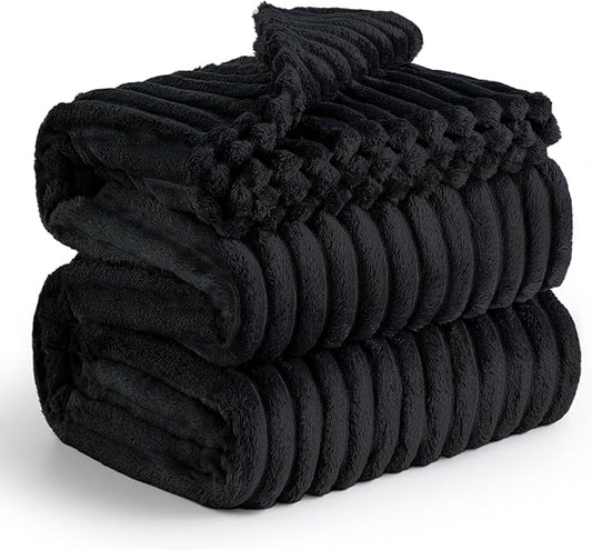 Bedsure GentleSoft Black California King Size Blanket for Bed - Cozy Soft Blankets for Women, Cute Large Throws for Girls, 102x96 Inches