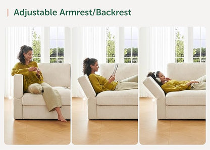 HONBAY Modular Sectional Sofa with Storage Corduroy Couches with Chaise L Shaped Sectional Couches for Living Room,Beige