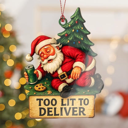 Funny Christmas Ornaments, Funny Gag Gifts, White Elephant Ornament, Raunchy, Hilarious, Unique Ornaments, Suncatcher Effect Window Hanging, Santagag Car Hanging