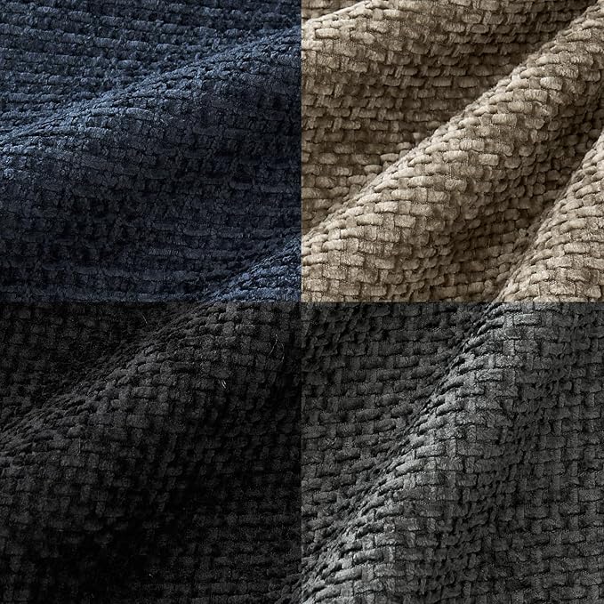 MIULEE Pack of 4 Throw Pillow Covers 20x20 Inch Neutral Navy/Grey Soft Decorative Chenille Pillow Covers Farmhouse Accent Cushion Covers for Boho Home Decor Bedroom Living Room