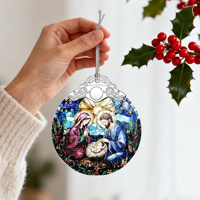 Christmas Ornament, Christmas Tree Decor, Christian Ornament, Nativity Scene, Religious Home Decor, Christian Gifts, Religious Gifts, Gift Exchange, Gift Idea - Pattern A