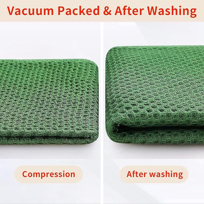 Homaxy 100% Cotton Kitchen Towels and Dishcloths Set, 12 x 12 Inches and 13 x 28 Inches, Set of 8 Bulk Kitchen Towels Set, Ultra Soft Absorbent Dish Cloths for Washing Dishes, Grass Green