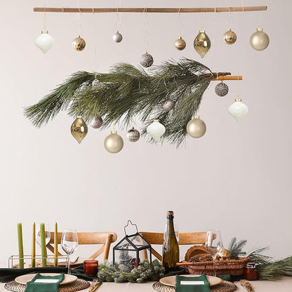 Zomiboo 12 Pcs Gold Glass Christmas Ball Ornaments Set 3.15" Hanging Shatterproof Glass Bulbs for Christmas Tree Baubles Bulk for Holiday Xmas Tree Decorations Gifts