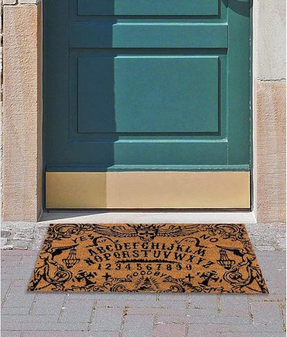 Juvale Ouija Board Front Door Mat - Brown Spooky & Funny Welcome Mat for Porch, Patio, and Entryways, (30 x 17 in) (Weather-Resistant)