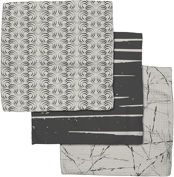 GEOMETRY Kitchen Dish Cloths Quick Dry Premium Dish Rags with Geoweave 3 Pack Set Night Reeds