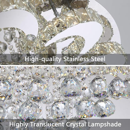 Modern Chandelier Living Room Light Large Luxury Chandeliers for High Ceiling Foyer Entryway Lights Dimmable 110W LEDs Crystal Silver Lighting Fixtures