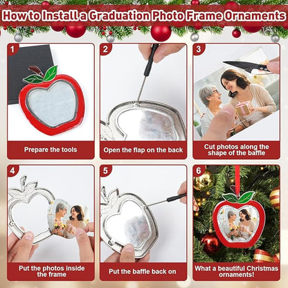 COCHIE Retirement Gift for Teacher Woman Men from Student, Thank You Teacher Appreciation Gift, Personalized Metal Picture Frame Retirement Ornament Keepsake, Christmas Teachers Gifts Ideas