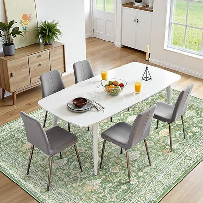 Lofus 5x7 Area Rug for Living Room, Light Green Washable Area Rugs with Non-Slip Backing,Soft Boho Carpets for Bedroom Dining Room Home Office Indoor Nursery