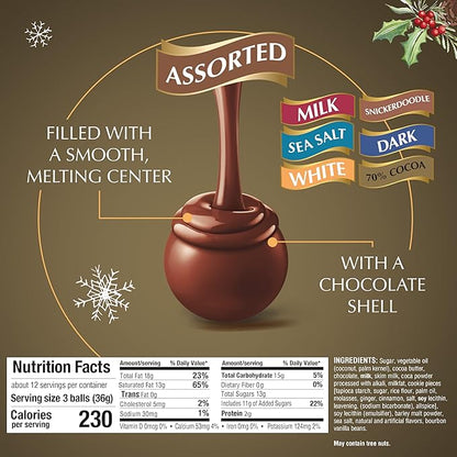 Lindt LINDOR Holiday Deluxe Assorted Chocolate Candy Truffles Gift Box, 15.2 oz.