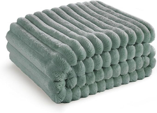 Bedsure GentleSoft Twin Blanket for - Cozy Soft Blankets for Women, Cute Small Fleece Throws for Girls, Sage Green, 60x80 Inches