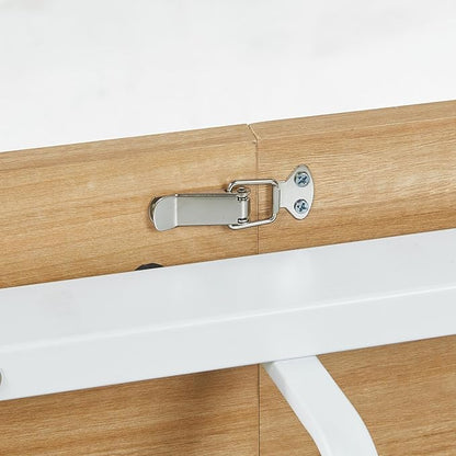 55''- 71'' Extendable Dining Room Table, Expandable Dining Table with Metal Leg, Modern Mid Century Large Table, for 2-6 Person, Light Oak