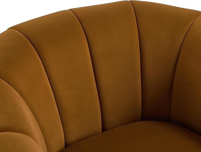 Christopher Knight Home Monroe Velvet Swivel Club Chair,Armchair with 360-Degree Rotation,Upholstered Barrel Swivel Sofa Chair for Living Room/Bedroom,Tufted Back,Thick Cushion, Iron Base, Dark Yellow